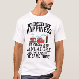 Camiseta Mapa da Cidade de Bangalore, Índia, no Skyline Via