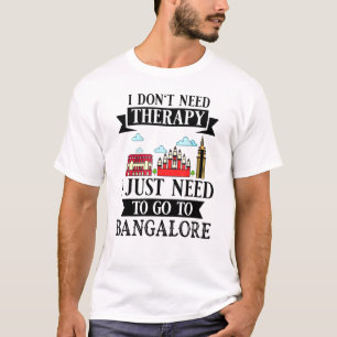 Camiseta Mapa da Cidade de Bangalore, Índia, no Skyline Via