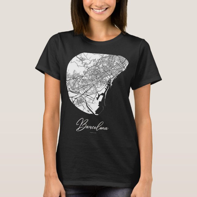 Camiseta Mapa da cidade de Barcelona (Frente)