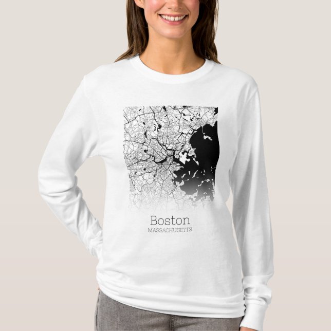 Camiseta Mapa da cidade de Boston (Frente)
