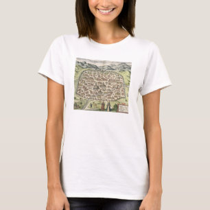 Camiseta Mapa da cidade de Damasco, Syria, 1620 (gravura)