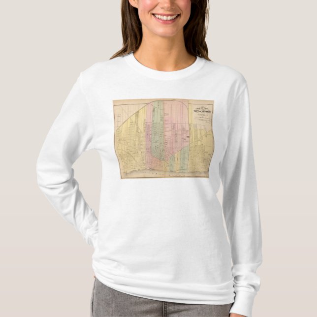 Camiseta Mapa da cidade de Detroit (Frente)