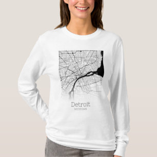 Camiseta Mapa da Cidade de Detroit