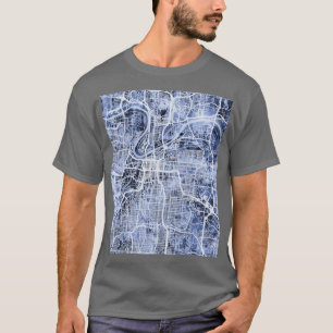 Camiseta Mapa da Cidade de Kansas City Missouri Super Dimen