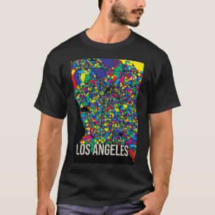 Camiseta Mapa da cidade de Los Angeles - Impressão de Abstr