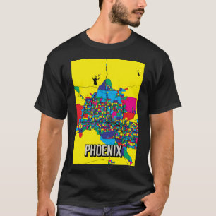 Camiseta Mapa da Cidade de Phoenix - Impressão de Abstrato