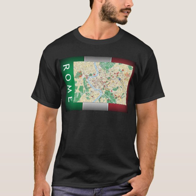 Camiseta Mapa da cidade de Roma (Frente)