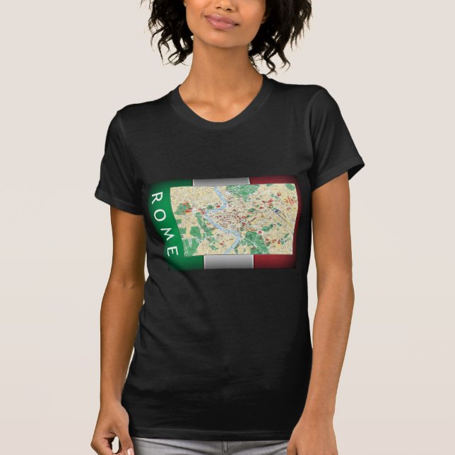 Camiseta Mapa da cidade de Roma (Frente)