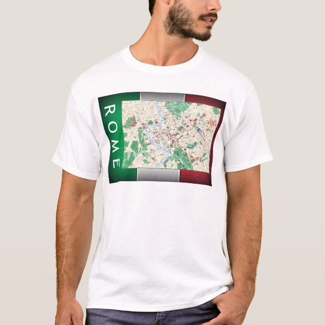 Camiseta Mapa da cidade de Roma (Frente)