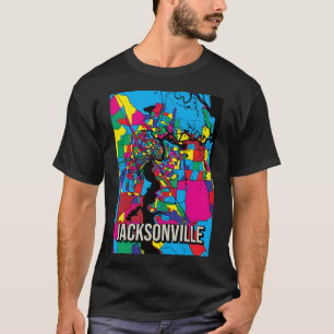Camiseta Mapa da cidade de San Jose - Prin Abstrato de arte