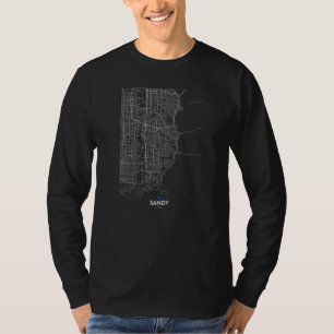 Camiseta mapa da cidade de sandy utah lembrança de viagem d