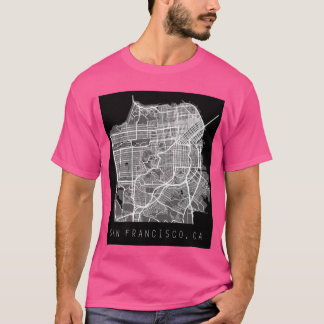 Camiseta Mapa da cidade de São Francisco Califórnia CA pret
