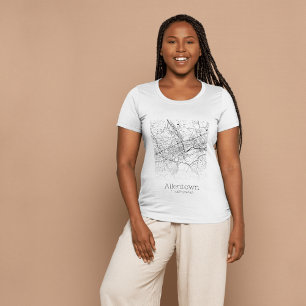 Camiseta Mapa da Cidade do PA do Allentown