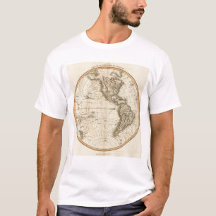 Camiseta Mapa da circular do hemisfério ocidental