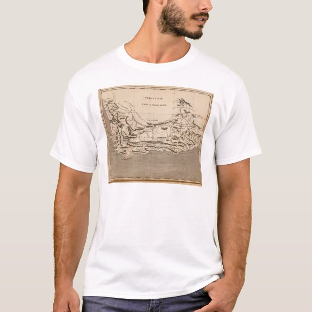 Camiseta Mapa da colônia do cabo por Arrowsmith (Frente)