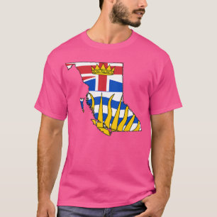 Camiseta Mapa da Colúmbia Britânica com Bandeira Colúmbia B
