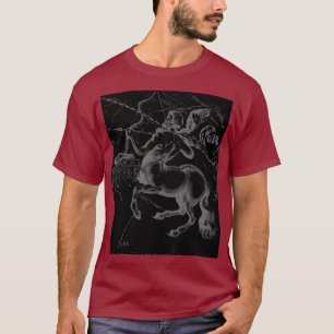 Camiseta Mapa da constelação do Sagitário por Hevelius n