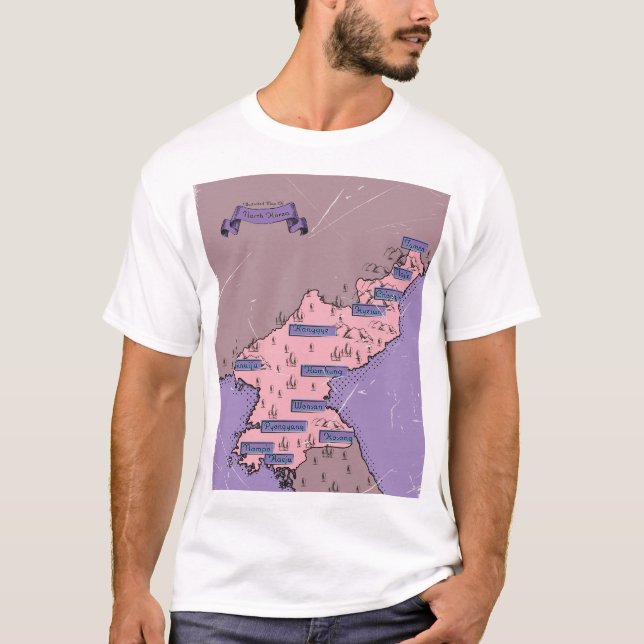Camiseta Mapa da Coreia do Norte (Frente)