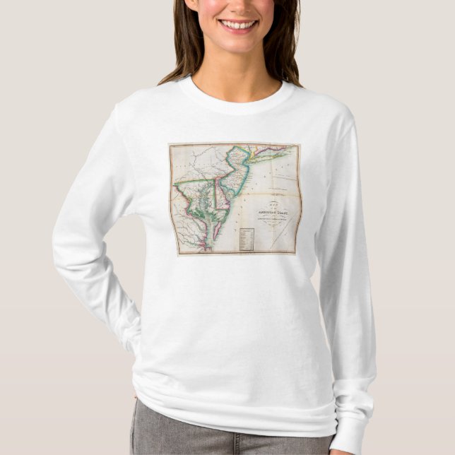 Camiseta Mapa da costa americana (Frente)