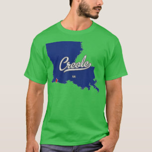 Camiseta Mapa da Creole Louisiana LA