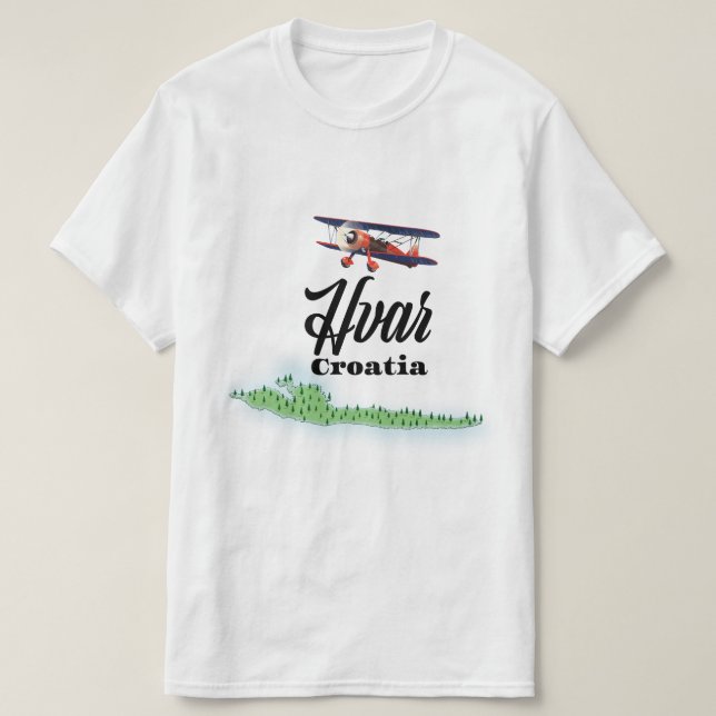Camiseta Mapa da Croácia Hvar (Frente do Design)