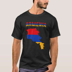 Camiseta Mapa Da Dentro Armênia De Bandeiras Da Armênia