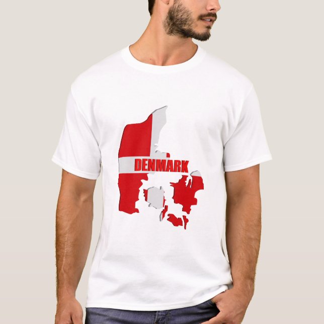 Camiseta Mapa da Dinamarca (Frente)