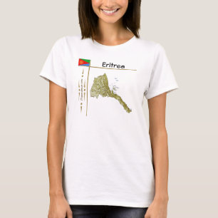 Camiseta Mapa da Eritreia + Sinalizador + Título T-Shirt