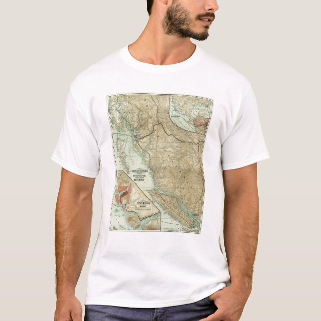 Camiseta Mapa da estrada de ferro grande do Pacífico do (Frente)