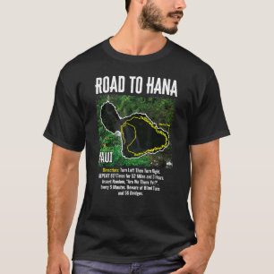 Camiseta Mapa da Estrada para Hana Ilha de Maui Surfing Pra