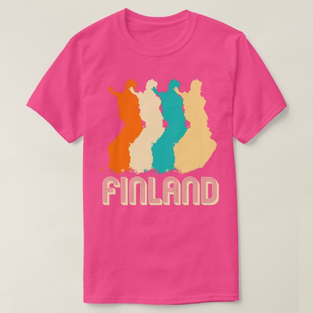 Camiseta Mapa da Finlândia Retroativa (Frente do Design)