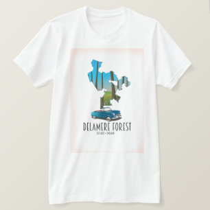 Camiseta Mapa da Floresta Delamere Cheshire Inglaterra