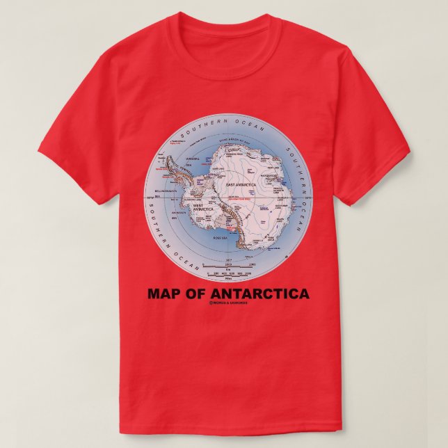 Camiseta Mapa Da Geografia Do Continente Antártico Do Sul (Frente do Design)
