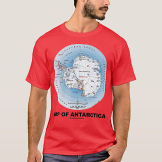 Camiseta Mapa Da Geografia Do Continente Antártico Do Sul