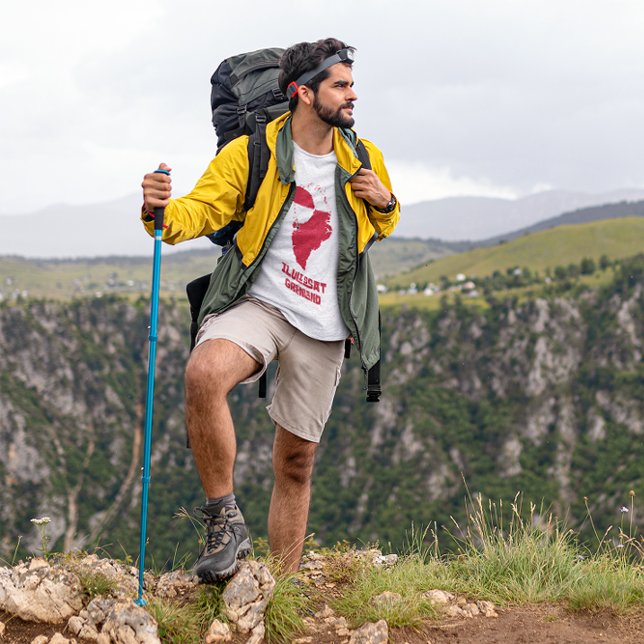 Camiseta Mapa da Groenlândia Sinalizador Branco Ilulissat Á (Criador carregado)