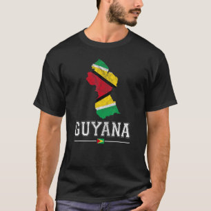 Camiseta Mapa da Guiana e Souvenir da Bandeira Guiana Aba