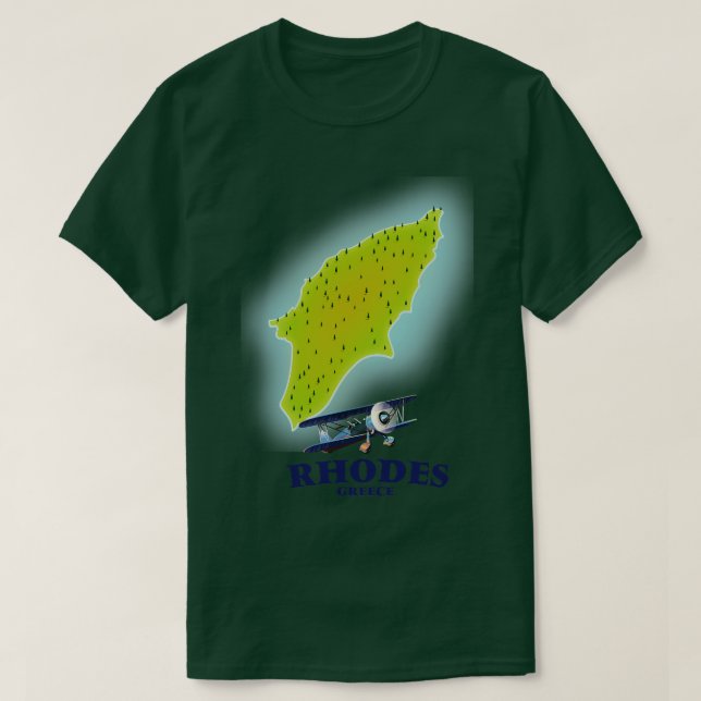 Camiseta Mapa da ilha da Grécia Rodes (Frente do Design)