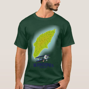 Camiseta Mapa da ilha da Grécia Rodes