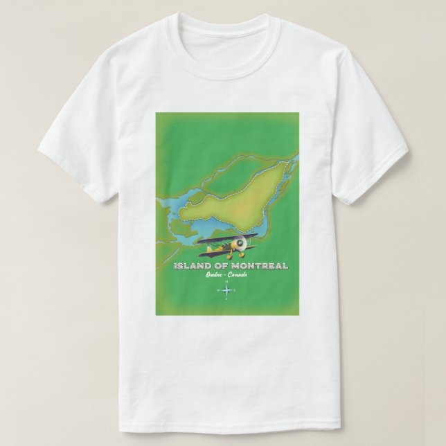 Camiseta Mapa da Ilha de Montreal Canadá (Frente do Design)