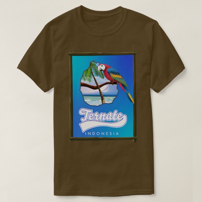 Camiseta Mapa da ilha de Ternate Indonésia (Frente do Design)
