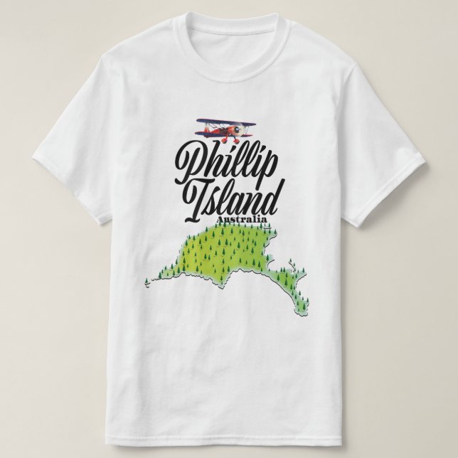 Camiseta Mapa da Ilha Phillip Austrália (Frente do Design)