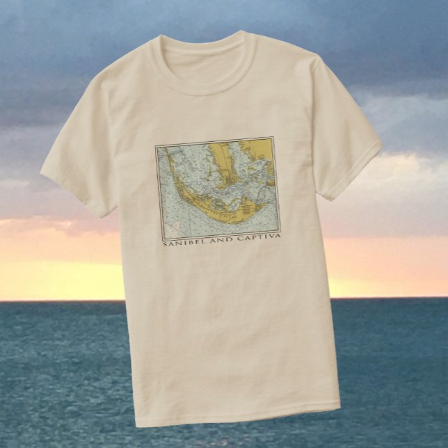 Camiseta Mapa da Ilha Sanibel Captiva, Flórida (Criador carregado)