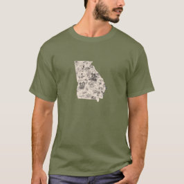 Camiseta Mapa da imagem do vintage de Geórgia