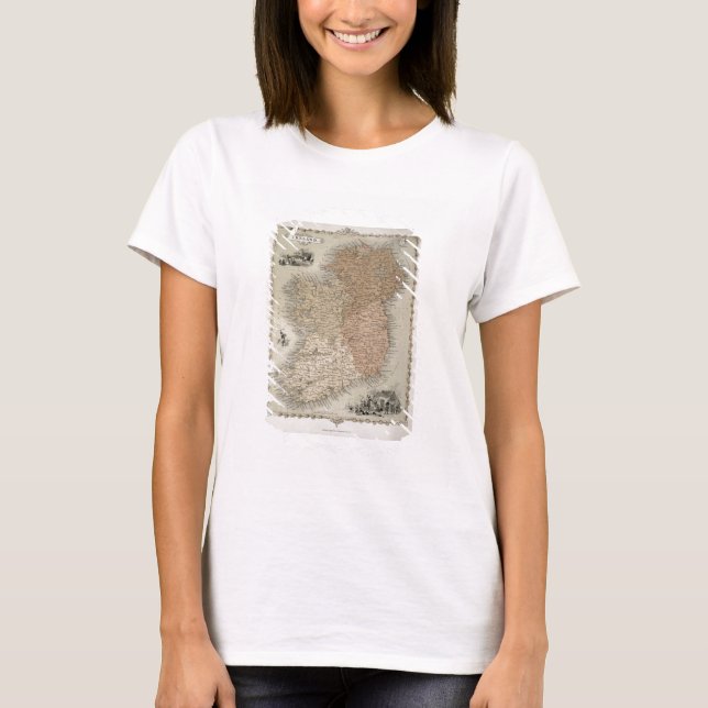 Camiseta Mapa da Irlanda, publicado em c.1850 (texto origin (Frente)