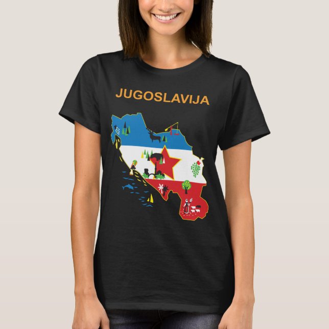 Camiseta Mapa da Jugoslávia (Frente)