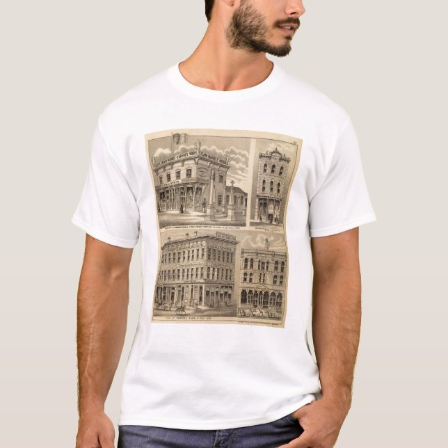 Camiseta Mapa da litografia de St Paul, Minneapolis, (Frente)