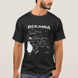 Camiseta Mapa da Micronésia Mapa da Polinésia Mapa da Melan