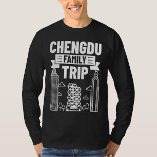 Camiseta Mapa da paisagem urbana de Chengdu China viagem