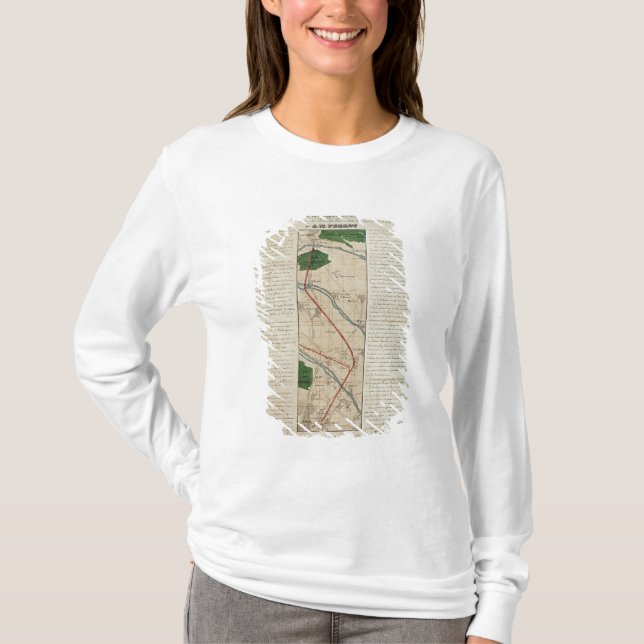 Camiseta Mapa da Paris à estrada de ferro de St Germain, (Frente)
