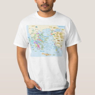 Camiseta Mapa da piscina homérica da era com etiquetas